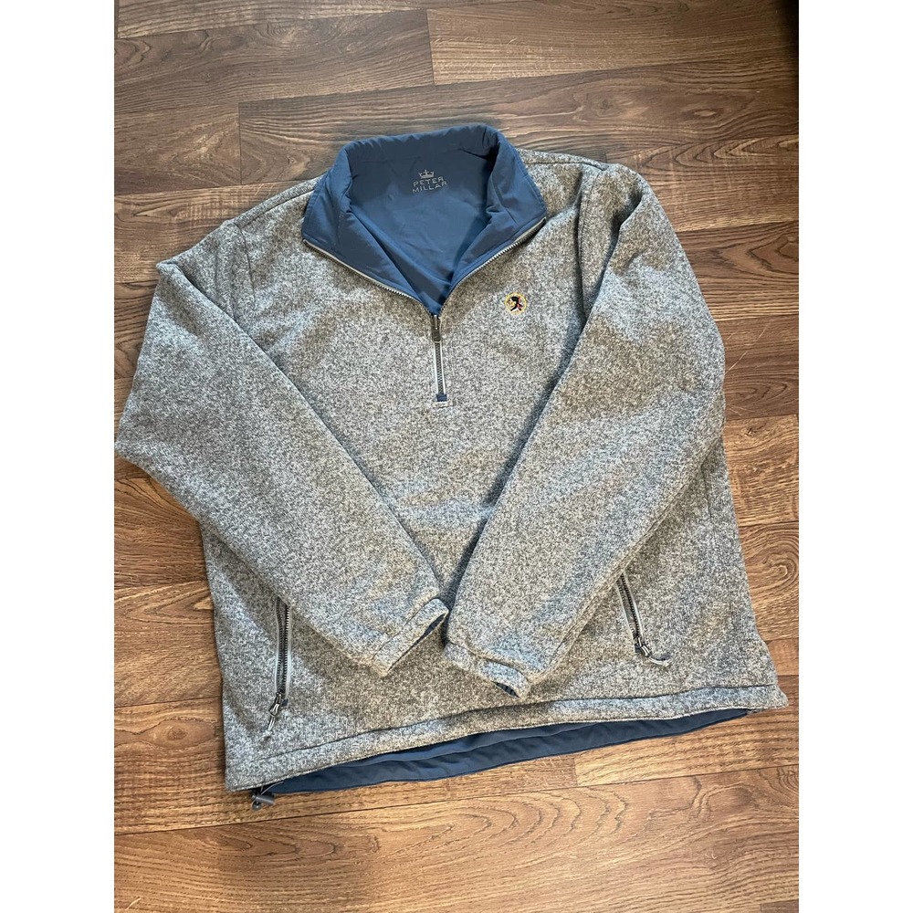 Peter Millar Crown Sport Half-Zip Sweater Size XL Gray